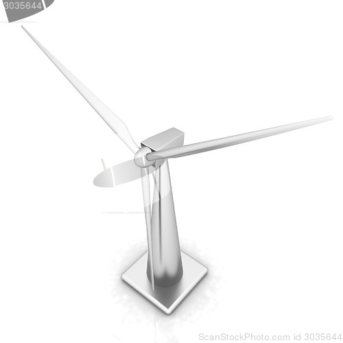 Image of Wind turbine isolated on white 