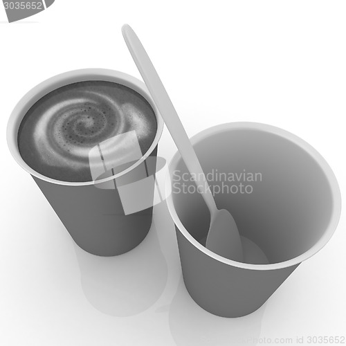 Image of Coffe in fast-food disposable tableware