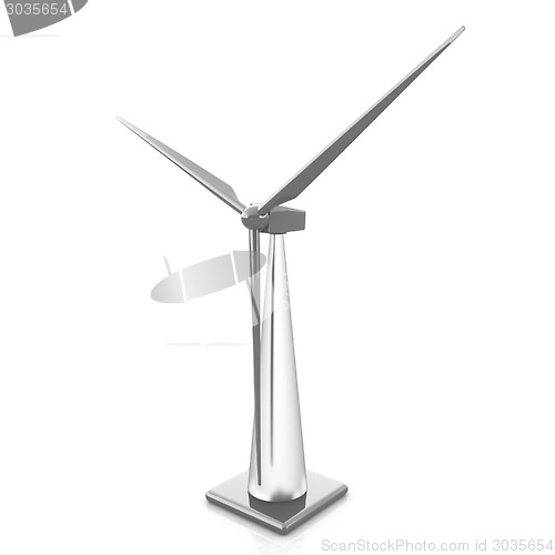 Image of Wind turbine isolated on white 