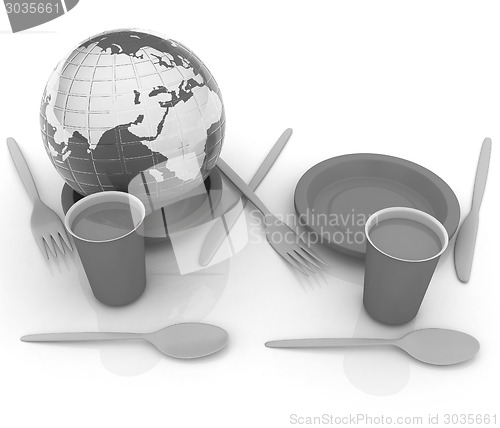 Image of Orange juice in a fast food dishes and earth