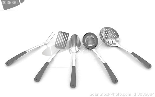 Image of cutlery on white background 