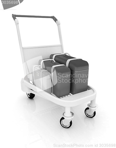 Image of Trolley for luggage at the airport and luggage