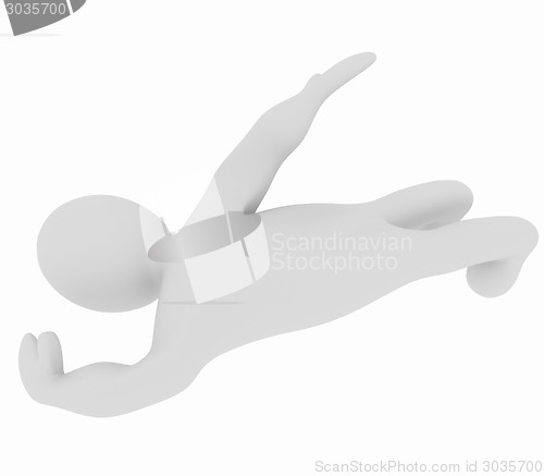 Image of 3d man isolated on white. Series: swimming