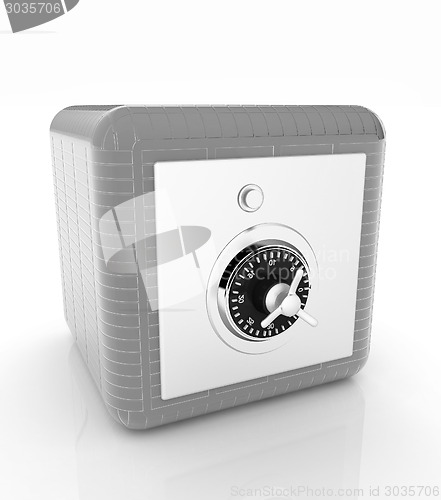 Image of illustration of security concept with metal safe