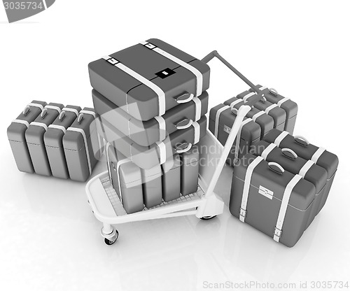 Image of Trolley for luggage at the airport and luggage
