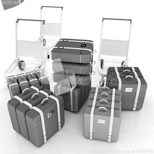 Image of Trolley for luggage at the airport and luggage