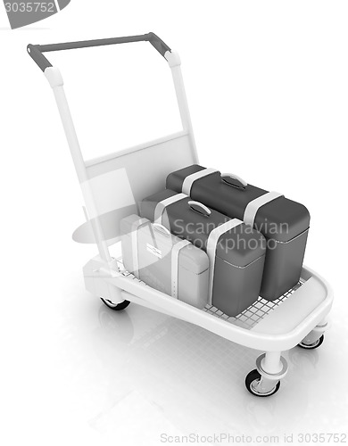 Image of Trolley for luggage at the airport and luggage