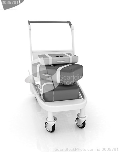Image of Trolley for luggage at the airport and luggage
