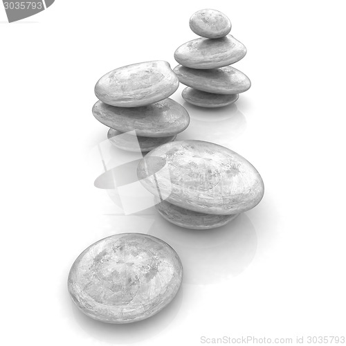 Image of Glossy spa stones. 3d icon 