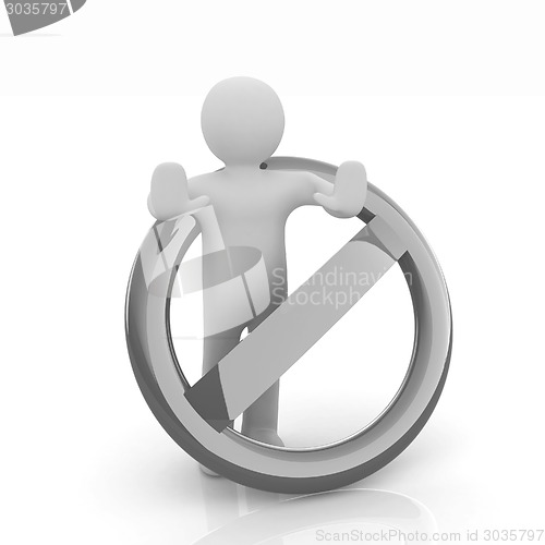 Image of 3d person and stop sign 