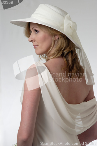 Image of Profile of a Bride in a Hat