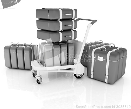 Image of Trolley for luggage at the airport and luggage