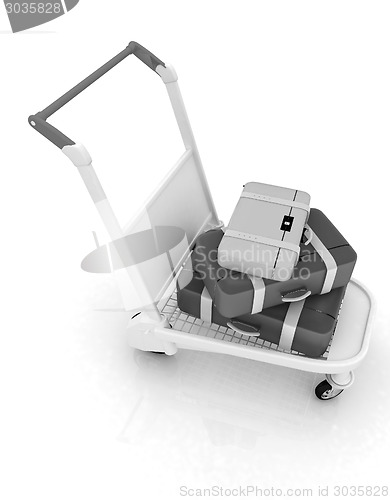Image of Trolley for luggage at the airport and luggage