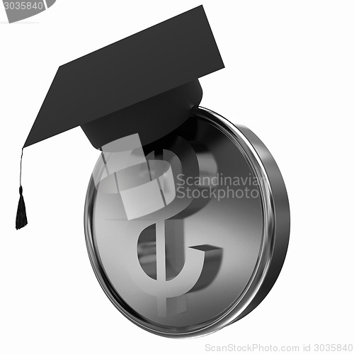 Image of Graduation hat on gold dollar coin