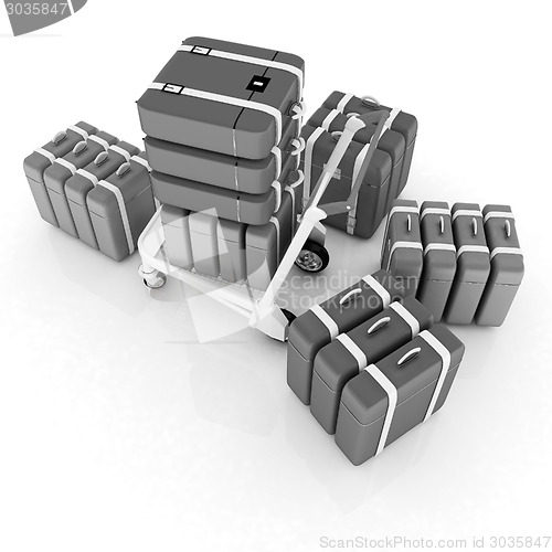 Image of Trolley for luggage at the airport and luggage