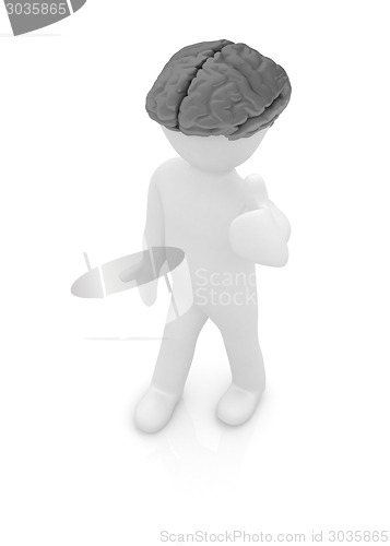 Image of 3d people - man with a brain
