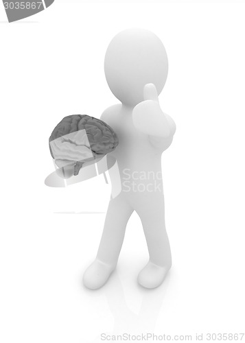 Image of 3d people - man with a brain