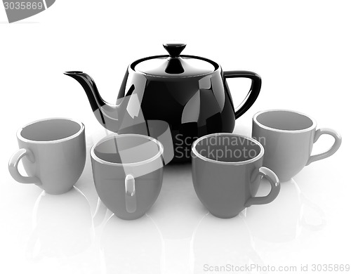 Image of colorfall cups and teapot