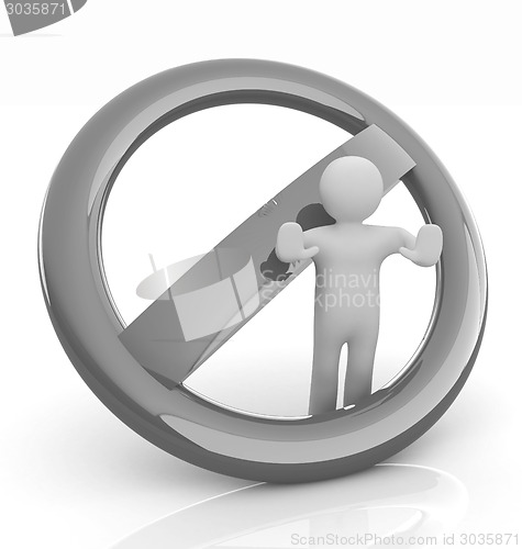 Image of 3d person and stop sign 