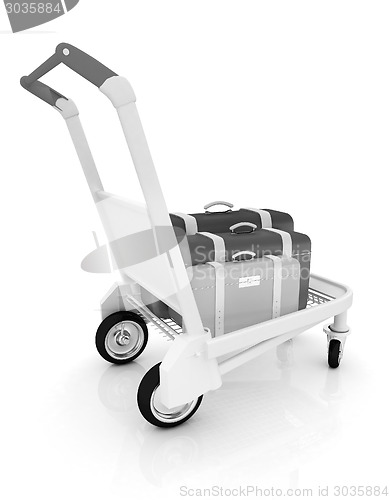 Image of Trolley for luggage at the airport and luggage