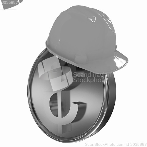 Image of Hard hat on gold dollar coin