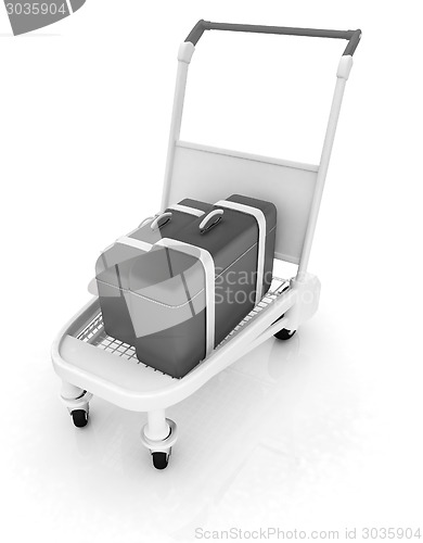 Image of Trolley for luggage at the airport and luggage