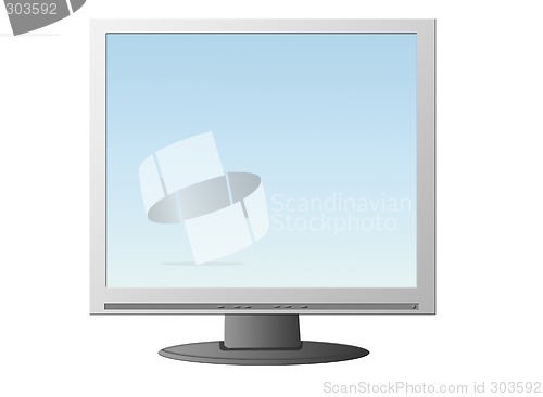 Image of Isolated LCD monitor with blue image