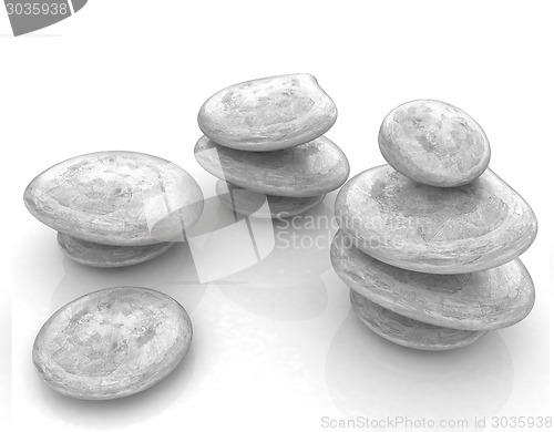 Image of Glossy spa stones. 3d icon 