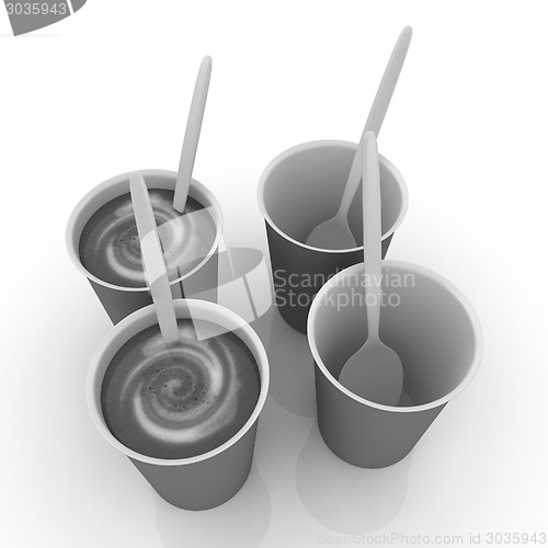 Image of Coffe in fast-food disposable tableware