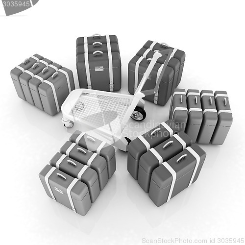 Image of Trolley for luggage at the airport and luggage