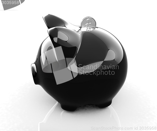 Image of Glossy black piggybank