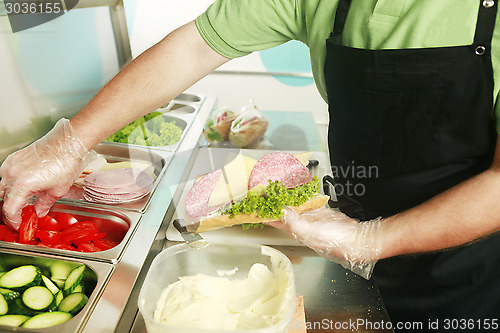 Image of sandwich is made