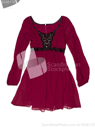 Image of Crimson fashionable dress.