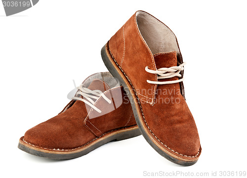 Image of pair of brown suede shoes