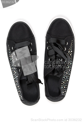 Image of shoes with rhinestones on a white background