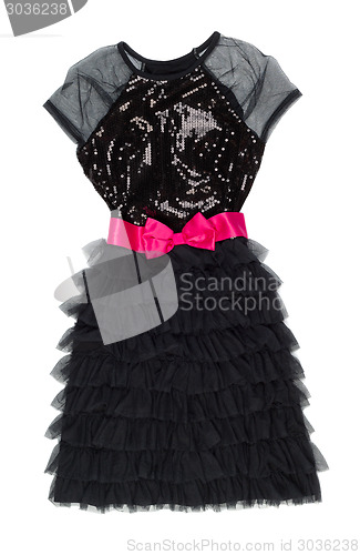 Image of black dress with red bow