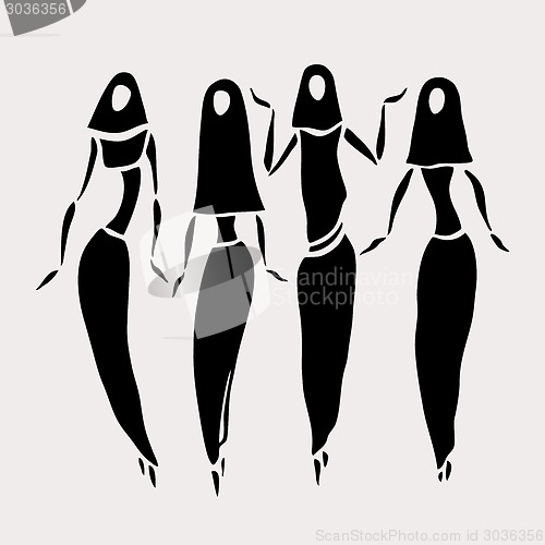 Image of East women in veiled.