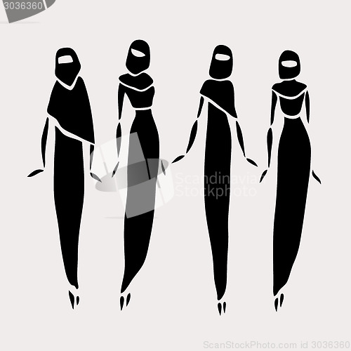 Image of East women in veiled.