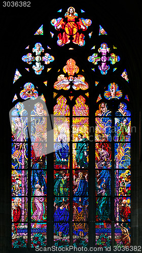 Image of Stained-glass window in St Vit Cathedral, Prague