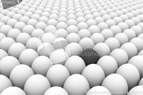 Image of Eggs hord and one strange egg