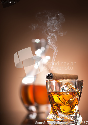 Image of Cigar on glass