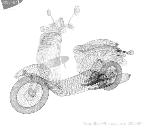 Image of Vintage Retro Moped. 3d model