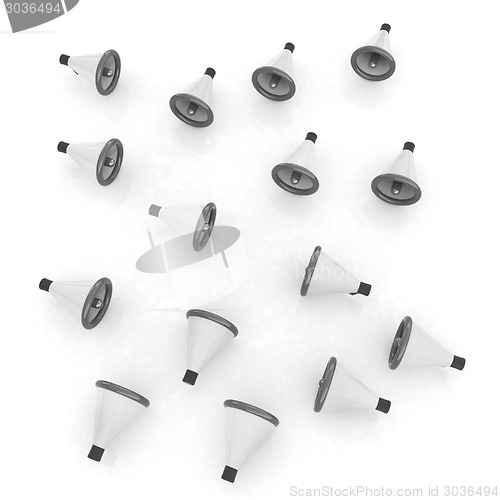 Image of Loudspeakers as announcement icon. Illustration on white 