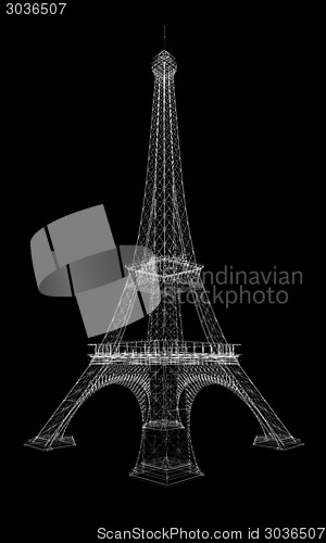 Image of 3d Eiffel Tower render