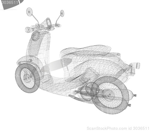 Image of Vintage Retro Moped. 3d model