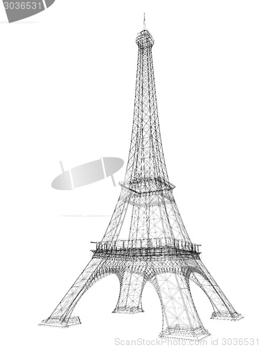 Image of 3d Eiffel Tower render