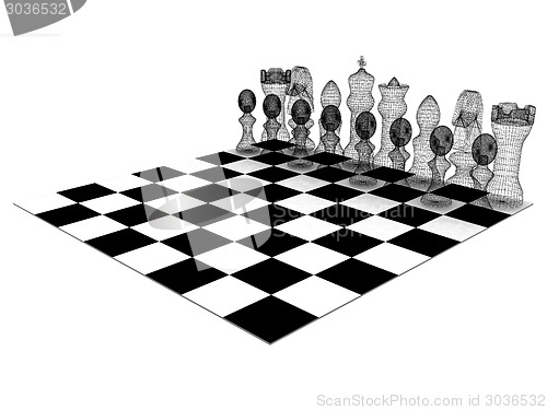 Image of Chessboard with chess pieces