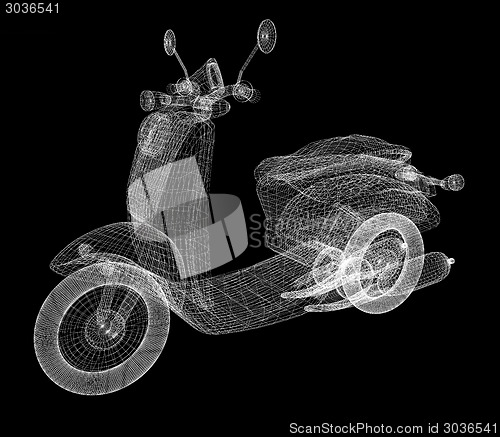 Image of Vintage Retro Moped. 3d model