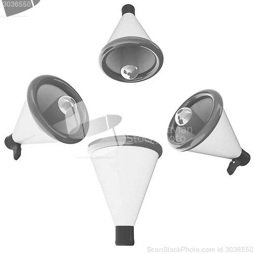 Image of Loudspeakers as announcement icon. Illustration on white 