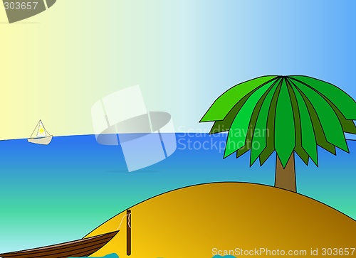 Image of no captionTropical island with palm